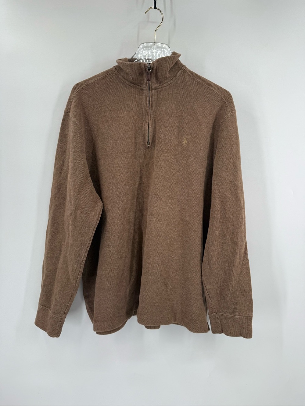 Ralph Lauren 1/4 zip pullover in tan size xl